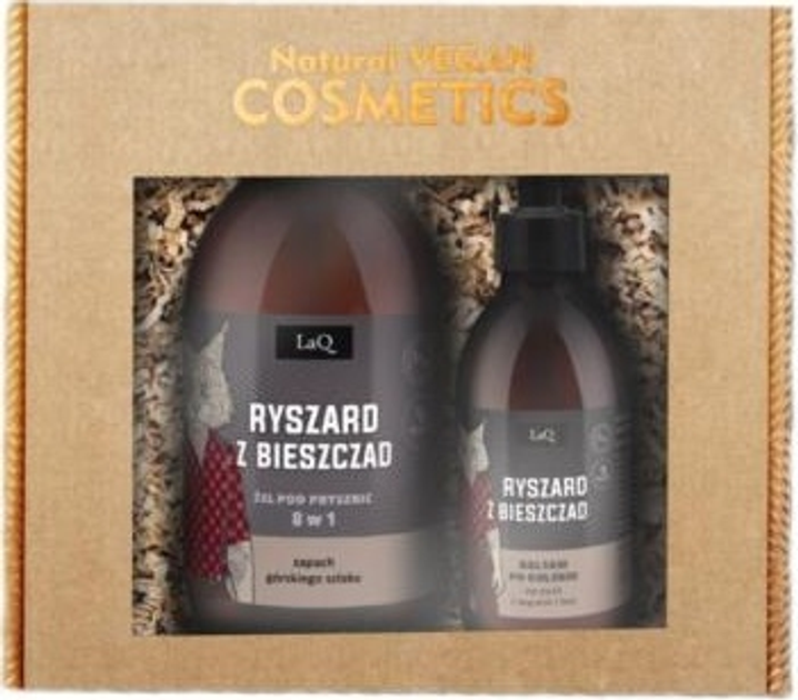 Набір косметики для догляду LaQ Natural Vegan Cosmetics Ryszard z Bieszczad Гель для душу 8 в 1 500 мл + Лосьйон після гоління 150 мл (5905778572641) - зображення 1