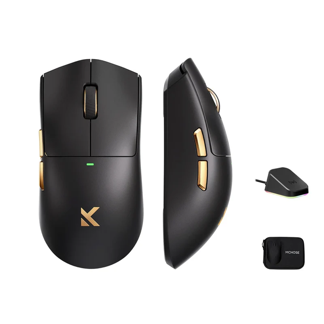 Бездротова ігрова миша MCHOSE K7 Ultra / Три режими підключення / PAW3950 / 42 000 DPI / Black - Фото 2 Бездротова ігрова миша MCHOSE K7 Ultra / Три режими підключення / PAW3950 / 42 000 DPI / Black - зображення 2