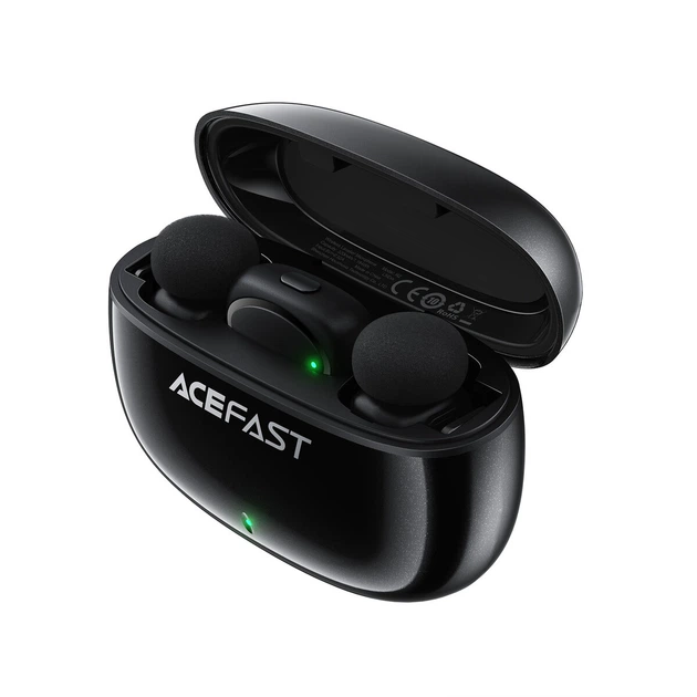 Комплект беспроводных петличных микрофонов ACEFAST R2 wireless lavalier microphones Type-C 300mAh Black (6974316284901) - Фото 3 Комплект беспроводных петличных микрофонов ACEFAST R2 wireless lavalier microphones Type-C 300mAh Black (6974316284901) - изображение 3