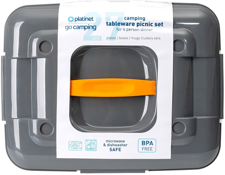 Набір для пікніка Platinet для 4 осіб 26 елементів у практичному контейнері (PCTS27G) - зображення 4