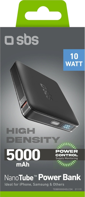УМБ SBS NanoTube HD 5000 mAh 10W Black (8018417521119) - зображення 2