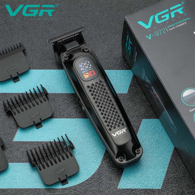 Машинка для стрижки волос триммер VGR 972 профессиональная с насадками аккумуляторная 4 насадки USB (282985) - изображение 3