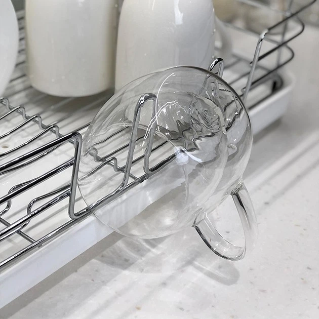 Сушарка для посуду з органайзером MBM HOME DR-02 WHITE біла - зображення 4