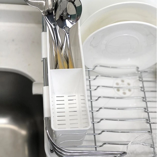 Сушарка для посуду з органайзером MBM HOME DR-02 WHITE біла - зображення 6