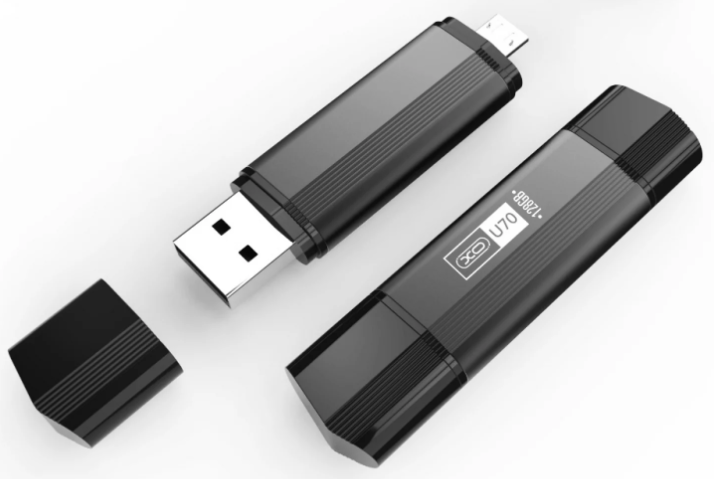 USB Флешка 2в1 16ГБ MicroUSB/USB 2.0 для телефона, компьютера OTG XO U70 16GB Черный - изображение 5