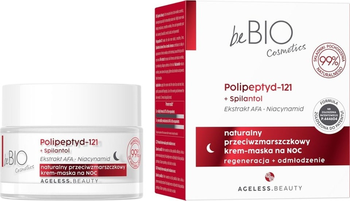 Нічний крем-маска для обличчя BeBio Ageless Beauty Polipeptyd-121 + Spilantol 50 мл (5908233662727) - зображення 1