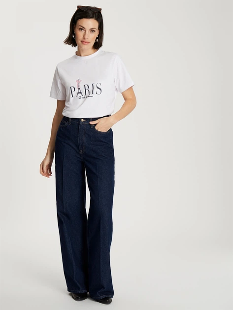 Koszulka damska bawełniana Cross Jeans 56229-008 S Biała (8697319811261) - obraz 3
