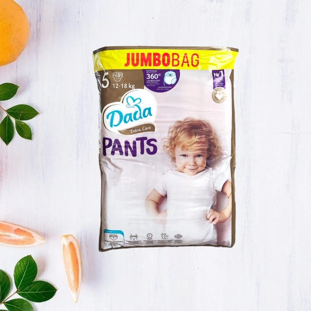 Підгузки-трусики Dada Extra Care Jumbobag 5 12-18кг 68шт - Фото 1 Підгузки-трусики Dada Extra Care Jumbobag 5 12-18кг 68шт - изображение 1