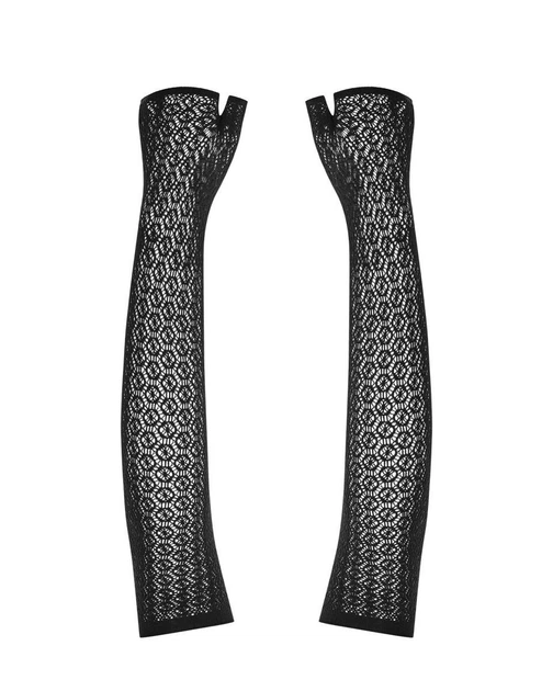 Ажурні рукавички до ліктів A772 Obsessive, чорні, One Size - изображение 5