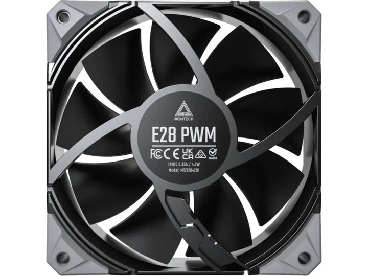 Корпусний вентилятор Montech E28 PWM 3-Pack Black - зображення 2