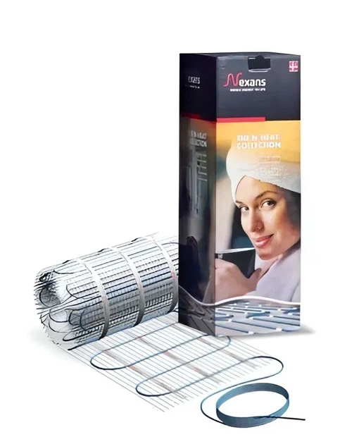 Нагревательный мат Nexans Millimat 150 900 Вт; 6 м² для плитки с алюминиевой защитной трубкой и терморегулятором - изображение 2