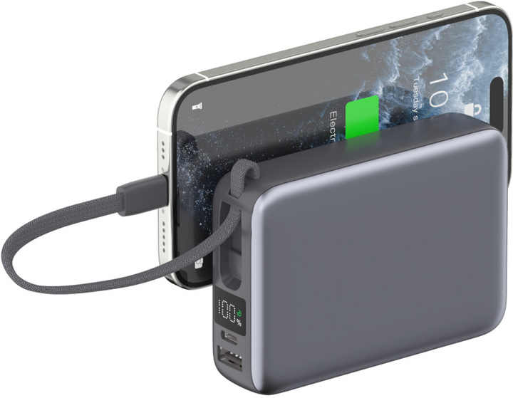 УМБ 4smarts Pocket Dual Cord 20000 mAh 22.5W Space Gray (4S541626) - зображення 2