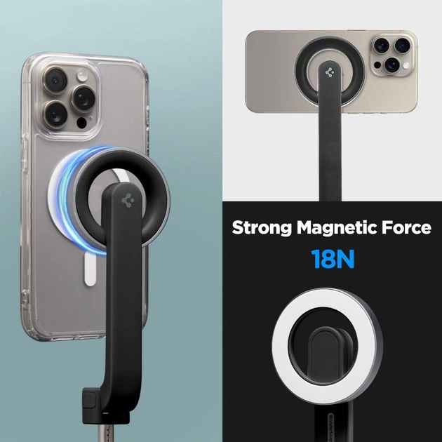 Штатив (Трипод) Spigen S571W Bluetooth Selfie Stick Tripod with MagSafe (62 см), Black (AMP07656) - Фото 9 Штатив (Трипод) Spigen S571W Bluetooth Selfie Stick Tripod with MagSafe (62 см), Black (AMP07656) - изображение 9