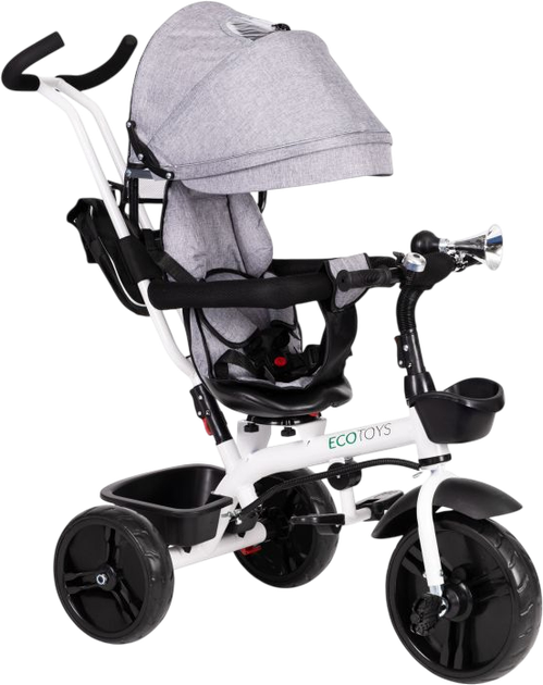 Rowerek trójkołowy EcoToys z obracanym siedziskiem 360° JM-322 Szary (5903769974238) - obraz 1