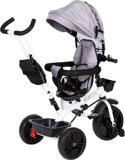 Rowerek trójkołowy EcoToys z obracanym siedziskiem 360° JM-322 Szary (5903769974238) - obraz 4