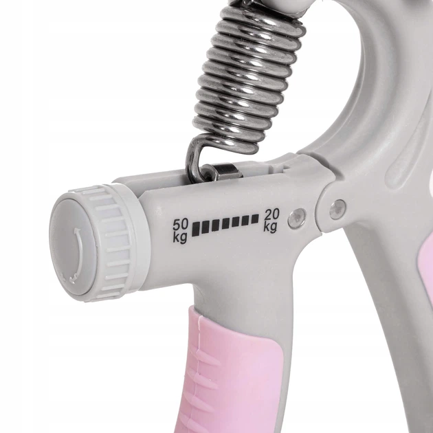Эспандер кистевой пружинный с регулируемой нагрузкой Springos 20-50 кг FA0200 Grey/Pink - изображение 3