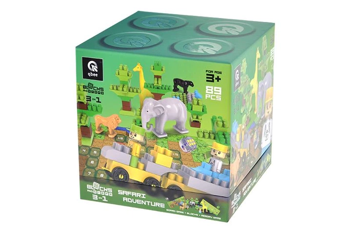 Конструктор блочний QB300-006 "Block&Steps: Пригоди в Сафарі" + ходилка і меморі гра 3в1, 89дет. qbee - Фото 2 Конструктор блочний QB300-006 "Block&Steps: Пригоди в Сафарі" + ходилка і меморі гра 3в1, 89дет. qbee - изображение 2