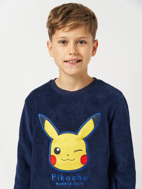 Детская теплая махровая пижама для мальчика Disney Pokemon HY20070 104 см Темно-синяя (3609088215480) - изображение 5