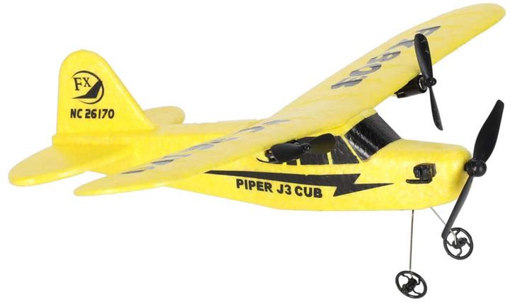 Літак радіокерований KIK Piper J-3Cub FX803 Жовтий (5903039743182) - зображення 6