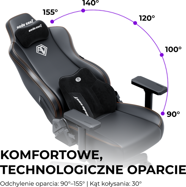 Fotel gamingowy Anda Seat Novis Plus XL Dark Gray Fabric (AD23YC-XL-01-GB-F-G04) - obraz 14