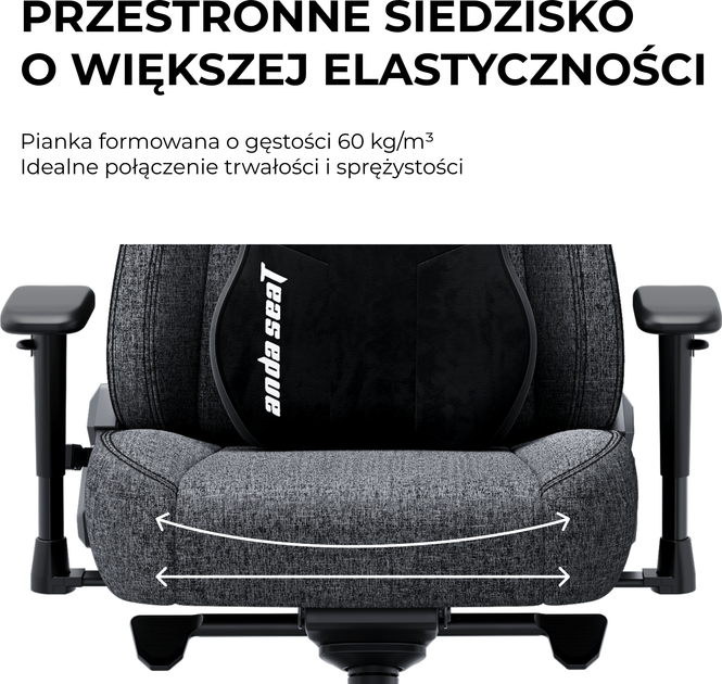 Fotel gamingowy Anda Seat Novis Plus XL Dark Gray Fabric (AD23YC-XL-01-GB-F-G04) - obraz 16