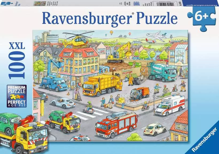 Пазл Ravensburger Потяг у місті 100 елементів 10558 (4005556105588) - зображення 1
