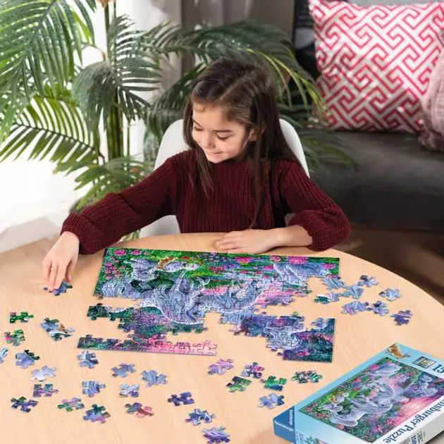 Puzzle Ravensburger Jednorożce o zachodzie słońca 150 elementów 10021 (4005556100217) - obraz 4