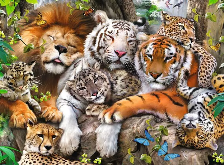 Puzzle Ravensburger Drzemka dużych kotów 200 elementów 12721 (4005556127214) - obraz 2