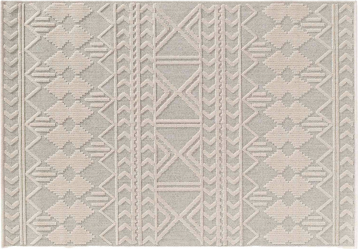 Mata podłogowa Douceur d'interieur prostokątna z tłoczonym wzorem 120 x 170 cm Beżowa (3574387415049) - obraz 1