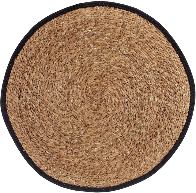 Плетений килим Giftdecor Naro з чорною обробкою 80 см Бежевий (8430852897244) - зображення 1