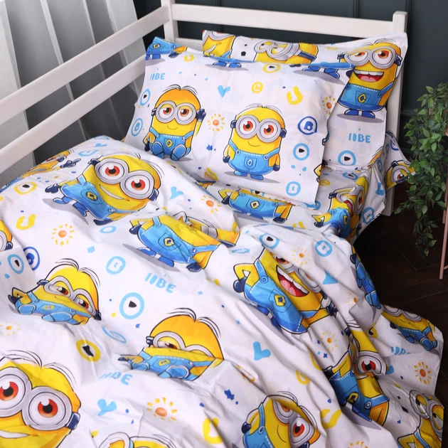 Простынь MirSon Евро 200x220 см 17-0867 Happy Minions Бязь (2200012065921) - изображение 3