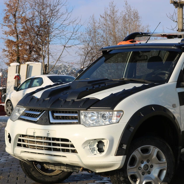 Накладка на капот для Mitsubishi L200 2006-2015, пластик V2 - изображение 4