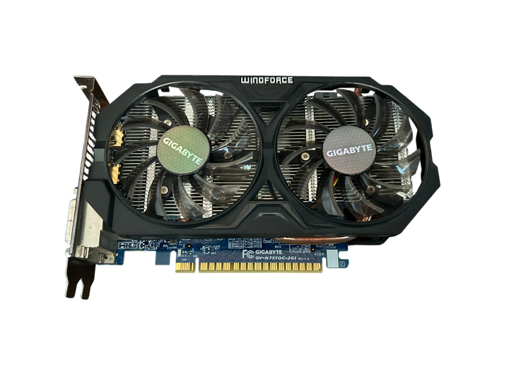 Видеокарта GTX 750Ti 2GB Gigabyte WINDFORCE DDR5 (GV-N75TOC-2GI) Б/У - изображение 3