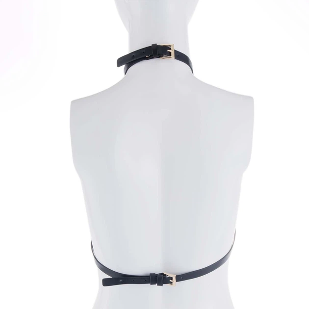 Портупея на грудь LOCKINK SEVANDA Queen Chest Harness with Removable Bra, чорна, зі знімними пестис - изображение 3