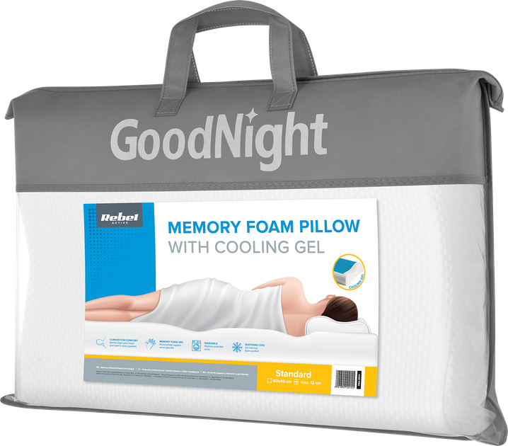 Poduszka ortopedyczna Rebel Active z efektem pamięci z żelem chłodzącym (5901890102155) - obraz 7