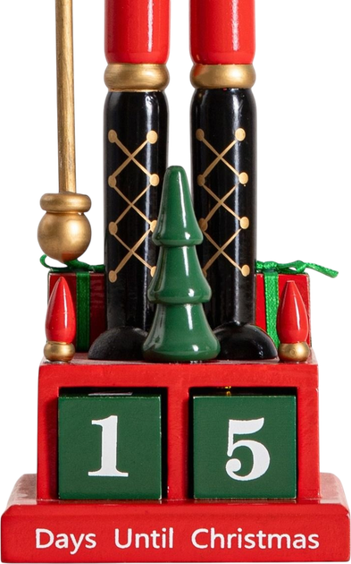 Figurka Homla dziadek do orzechów drewniana, kalendarz adwentowy 42 cm (5904183867786) - obraz 4