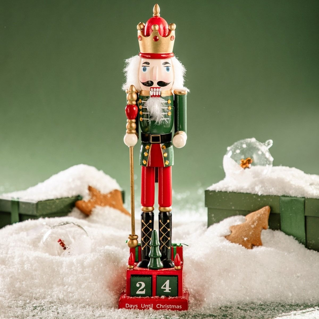 Figurka Homla dziadek do orzechów drewniana, kalendarz adwentowy 42 cm (5904183867786) - obraz 5