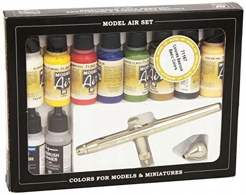 Zestaw farb akrylowych Vallejo Model Air Basic Colors & Airbrush 10 x 17 ml (8429551711678) - obraz 2