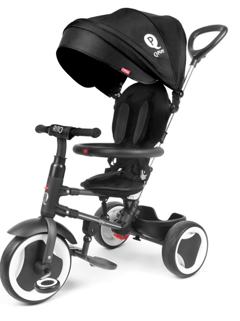Rowerek trójkołowy Milly Mally Qplay Rito Czarny 3839 (5061047480076) - obraz 1