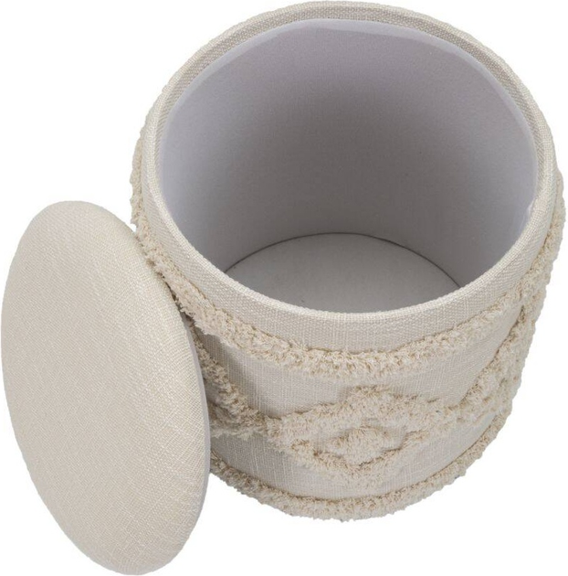 Pufa Mauro Ferretti ze schowkiem okrągła Beżowa (8024609364624) - obraz 3