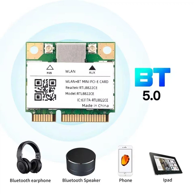 Двохдіапазонний адаптер RTL8822CE 1200Mbps WiFi Card + Bluetooth 5.0 mini PCI-E - Фото 3 Двохдіапазонний адаптер RTL8822CE 1200Mbps WiFi Card + Bluetooth 5.0 mini PCI-E - изображение 3