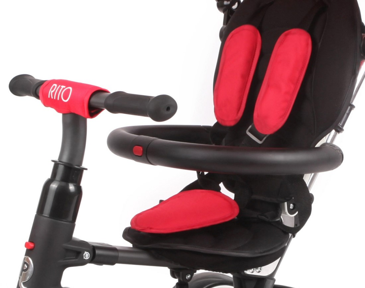 Rowerek trójkołowy Milly Mally Qplay Rito Rubber Czerwony 3848 (5061047480168) - obraz 3