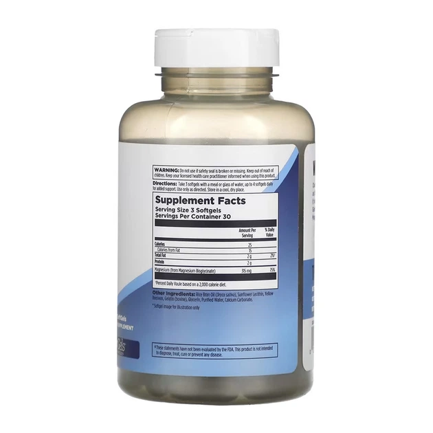 Magnesium Glycinate KAL, глицинат магния с высокой степенью усвояемости, 90 капсул (105 мг в 1 капсуле) - изображение 2