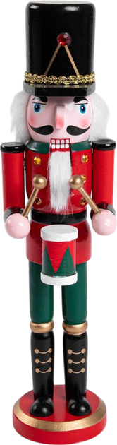 Figurka Homla dziadek do orzechów drewniana z bębenkiem 31 cm (5906496715358) - obraz 1