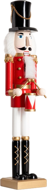 Figurka Homla dziadek do orzechów drewniana z bębenkiem 50 cm (5904183836126) - obraz 2