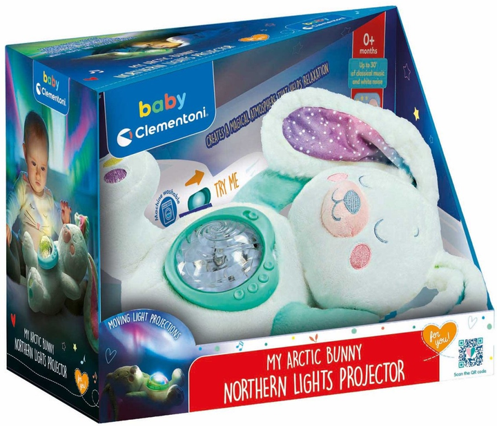 Interaktywny pluszak Clementoni Baby z projektorem zorzy polarnej, od 0 miesięcy (8005125175024) - obraz 1