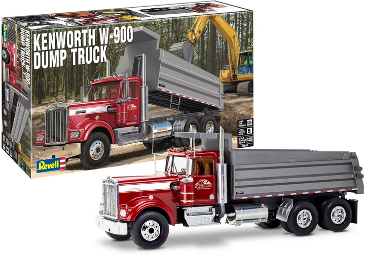 Сборная модель-копия Revell Самосвал Kenworth W-900 Уровень 5 Масштаб 1:25 (RVL-12628) - изображение 2