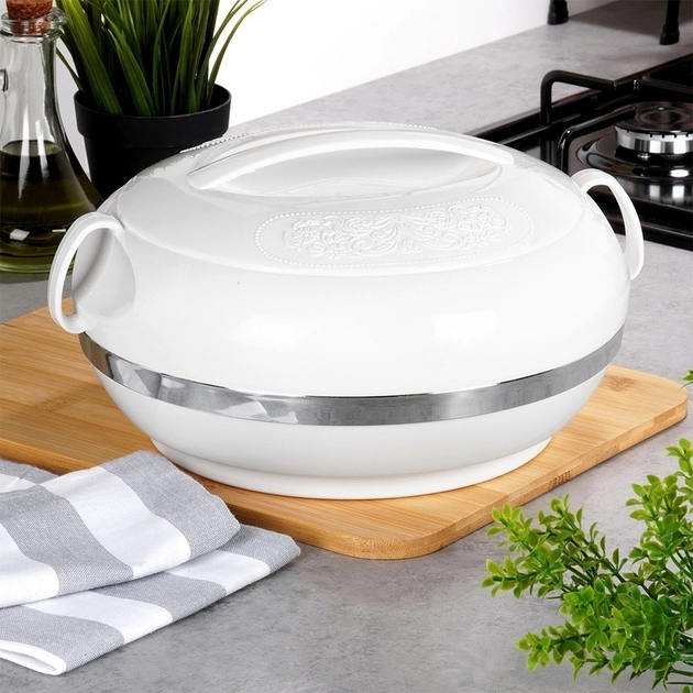 Термос для їжі Orion Deluxe Сіро-білий 3.5 л (8592381016326) - зображення 4