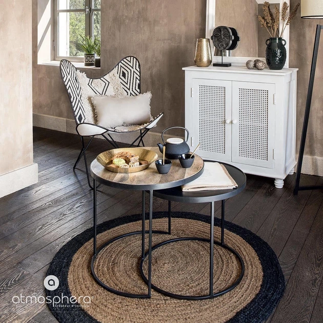 Набір журнальних столиків Atmosphera Basile дерев'яні 2 шт (3560237588117) - зображення 8