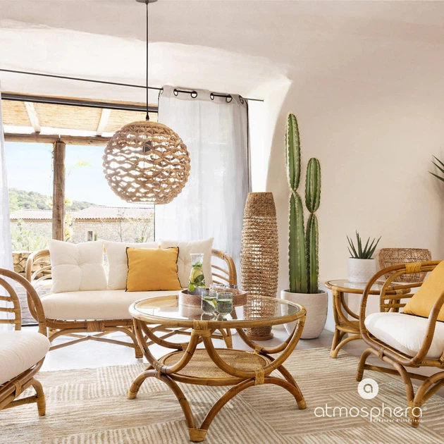 Бічний столик для дивана Atmosphera Farah з ротанга 60 см (3560238706923) - зображення 4